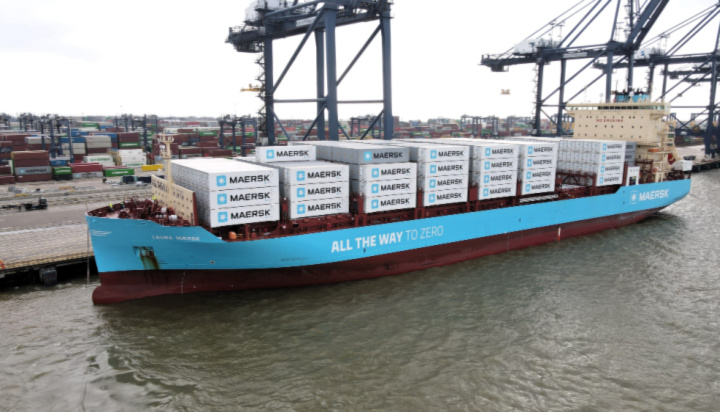 Methanol-powered ship docks at port of Felixstowe